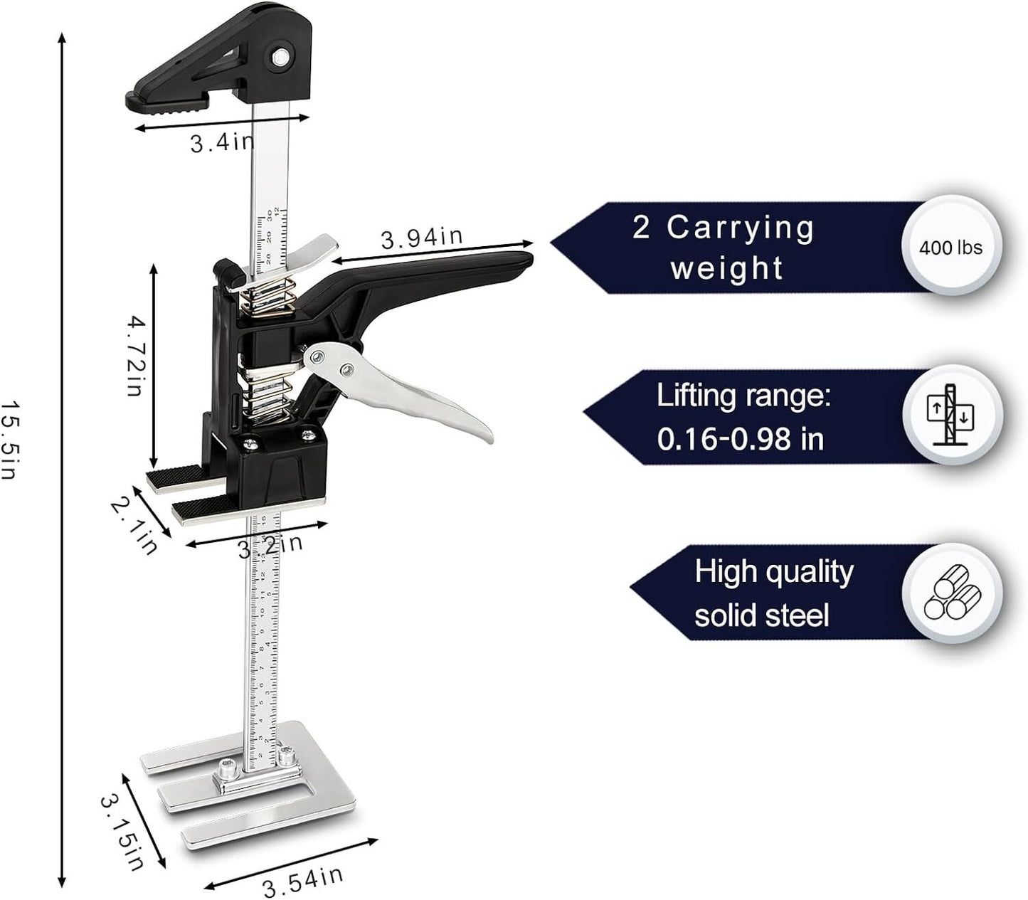 2Pcs Lever Arm Lifter 15.5 Inch Labor Saving Arm Jack Hand Jack Lift Tool Gifts