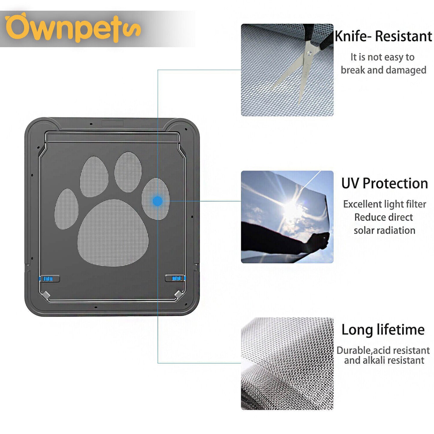 Cat Magnetic Flap Screen Door Pet Puppy Magnetic Lockable Entry Gate Frame