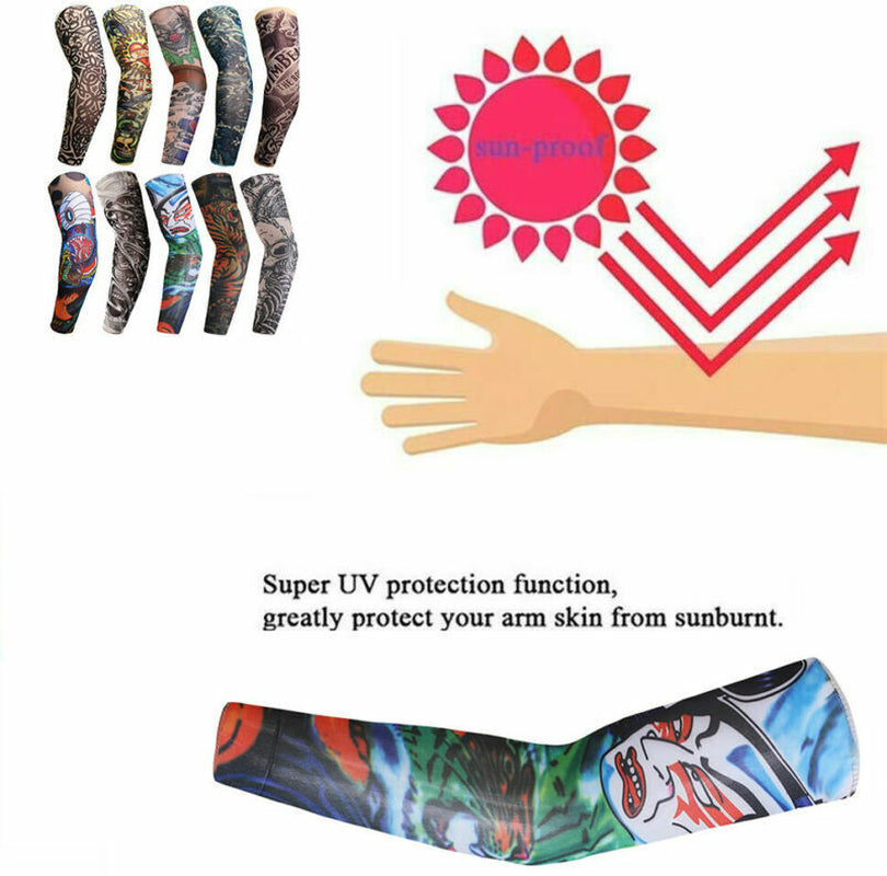 10PCS Tattoo Cooling Arm Sleeves Cover Outdoor Sport Summer UV Sun Protection