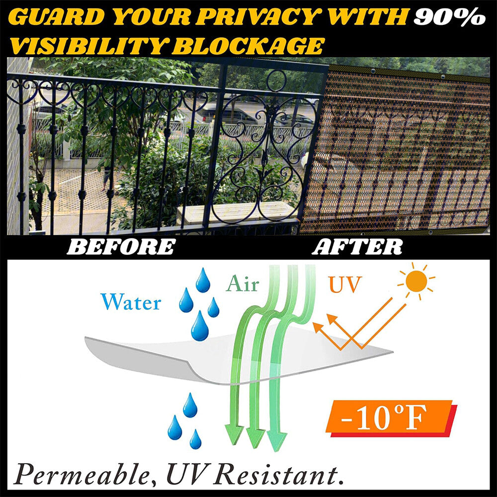 Sun Shade Cloth Privacy Screen with Grommets Balcony Fence Patio Garden Pergola