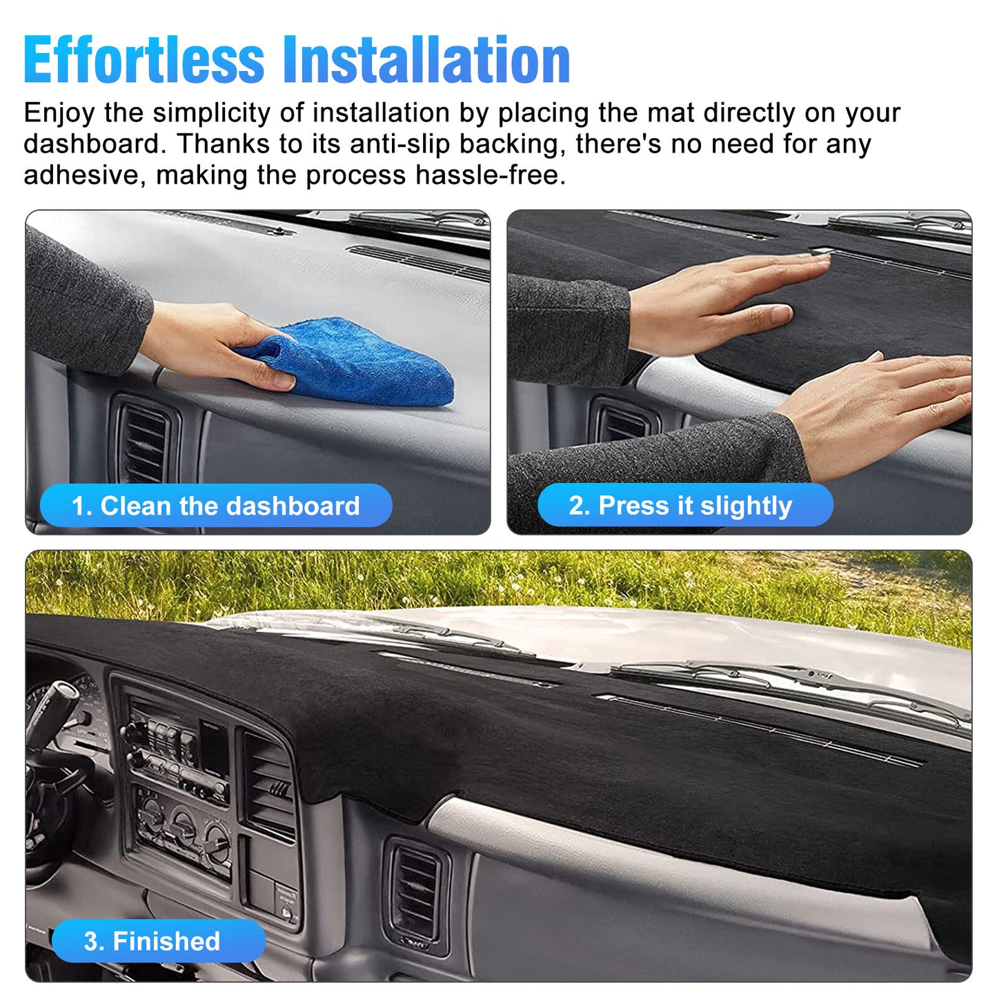 Car Dash Cover Mat Dashboard Pad for Chevy Silverado 1500 2500 Tahoe 2001-2006