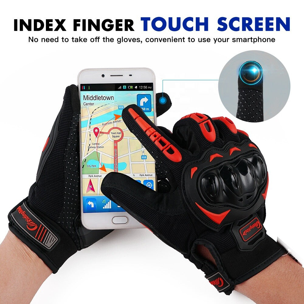 Motorcycle Gloves for Men Women Full Finger Touchscreen Motorbike Riding Gloves