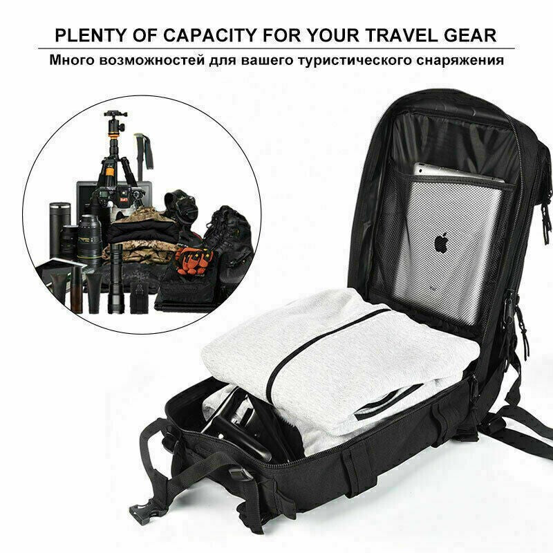 30L Military Tactical Backpack – Durable Black Rucksack for Camping, Hiking & Outdoor Adventures