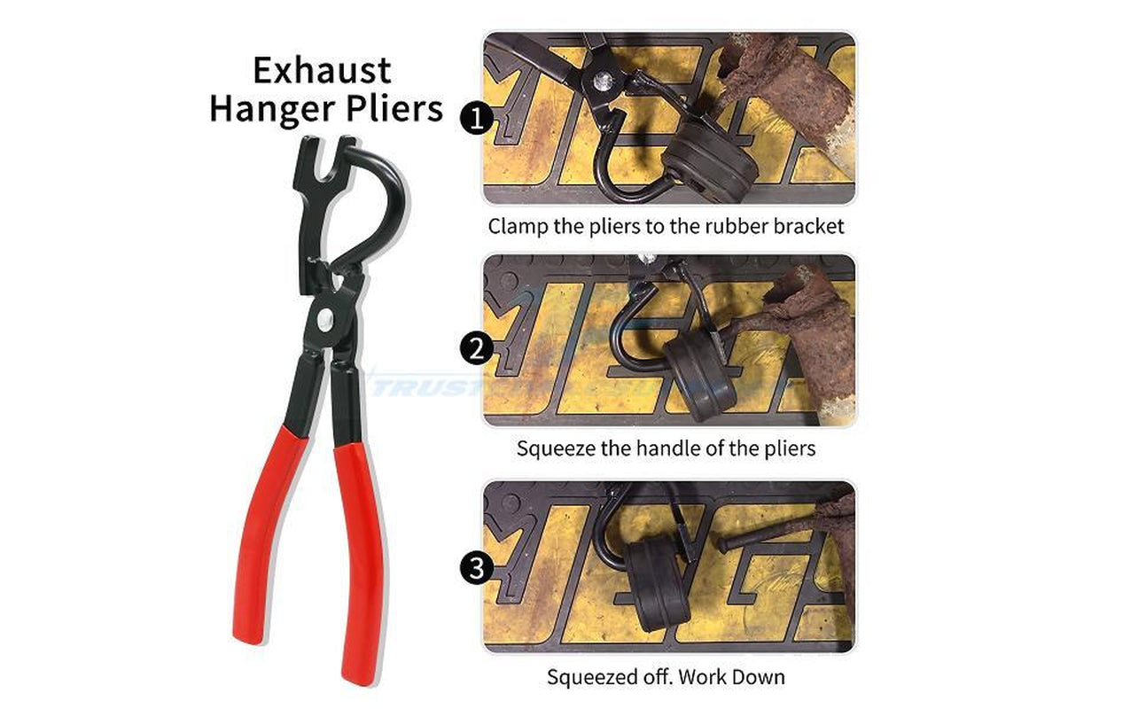 Heavy Duty Exhaust Hanger Removal Pliers Grommets Removal Tool Muffler Rubber Hanger Plier