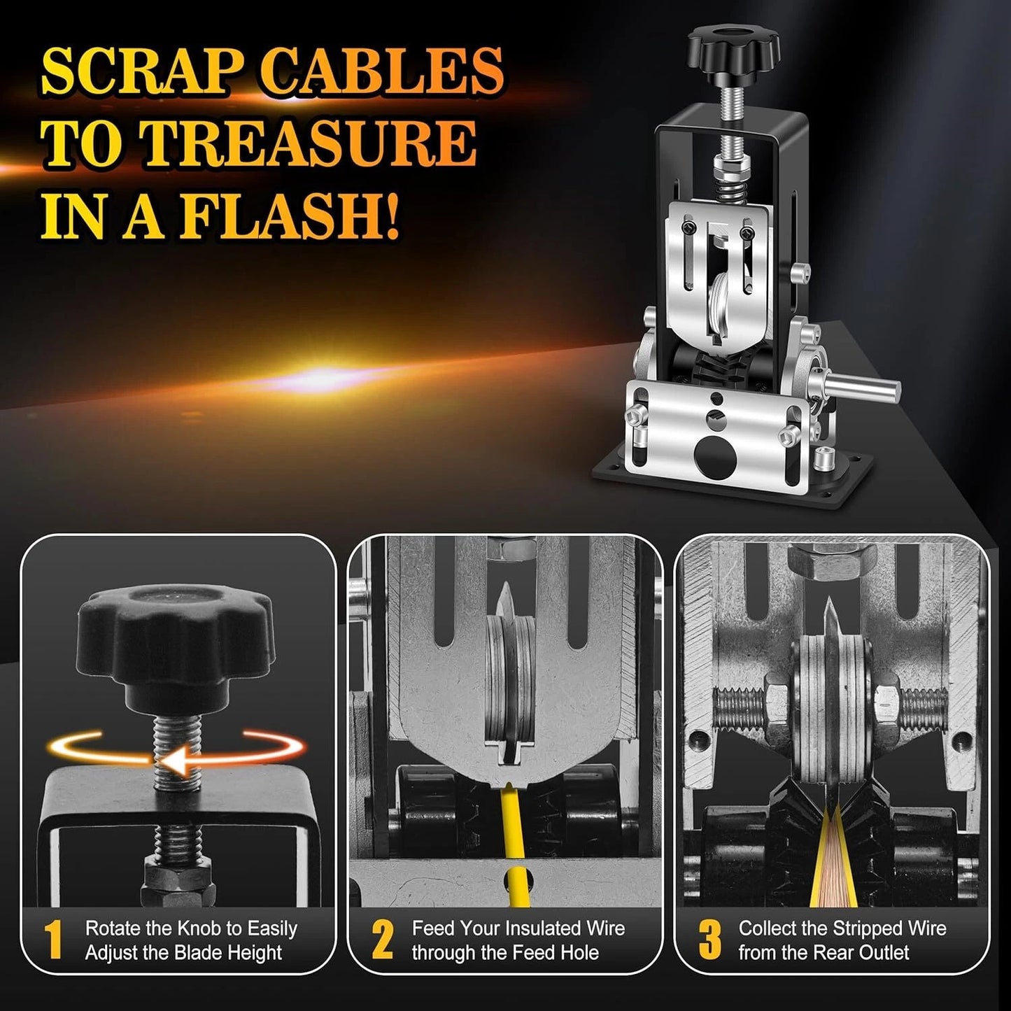 Brand New Manual Wire Stripping Machine Portable Cable Stripper 1Mm to 21Mm 