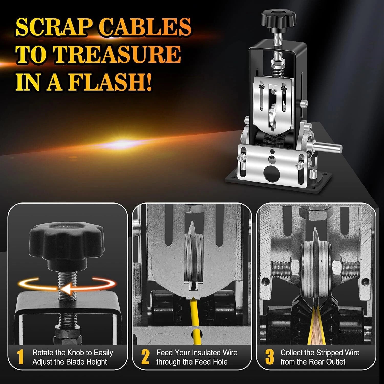 Brand New Manual Wire Stripping Machine Portable Cable Stripper 1Mm to 21Mm 