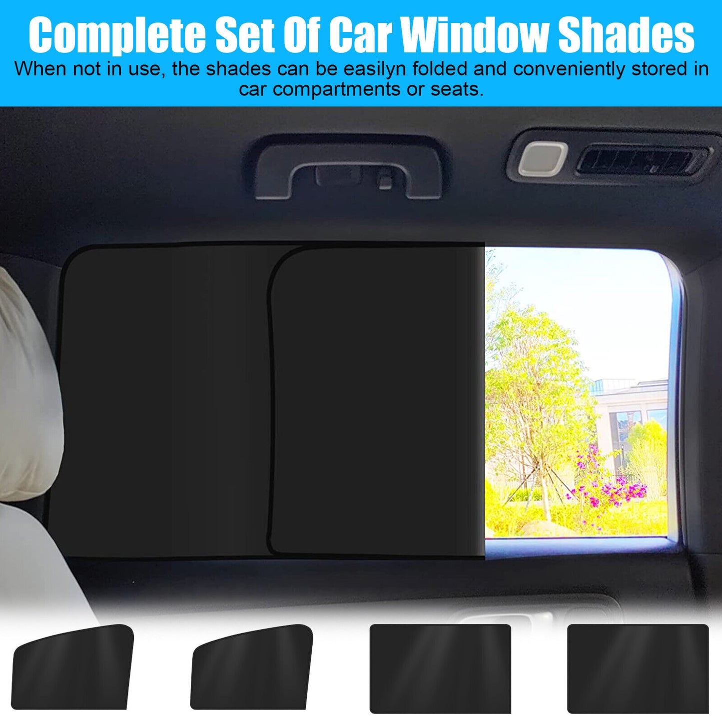 4PCS Magnetic Car Side Window Sun Shade Cover Shield UV Protection Front & Rear