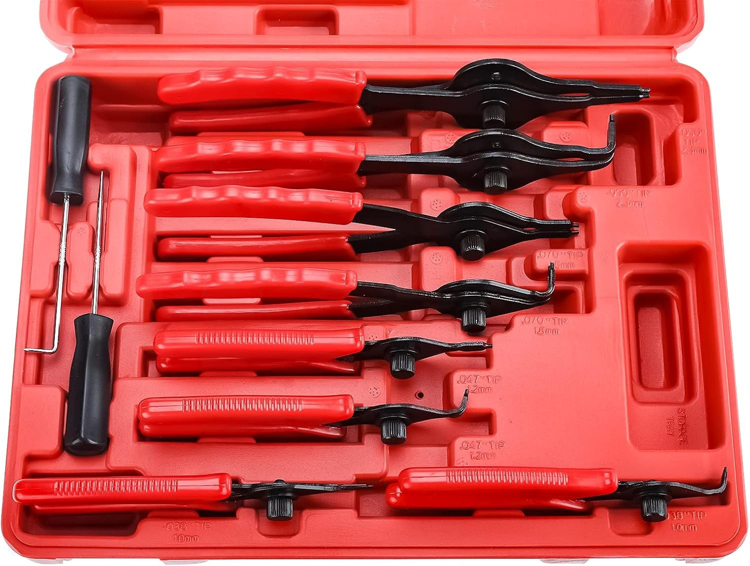  Heavy Duty 11Pcs Circlip Snap Ring Pliers Set Heat Treated Steel Vinyl Handles