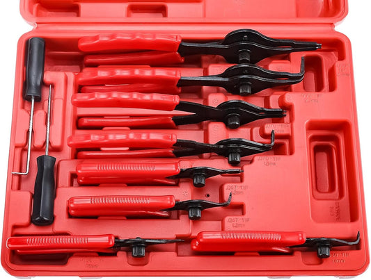 Heavy Duty 11Pcs Circlip Snap Ring Pliers Set Heat Treated Steel Vinyl Handles