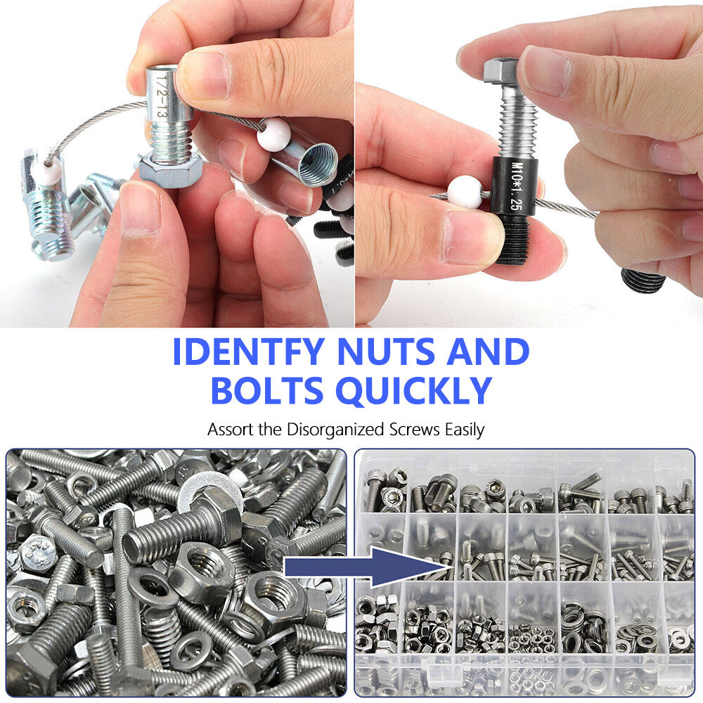Nut and Bolt Thread Checker (Inch & Metric)- 26 Male/Female -14 Inch & 12 Metric