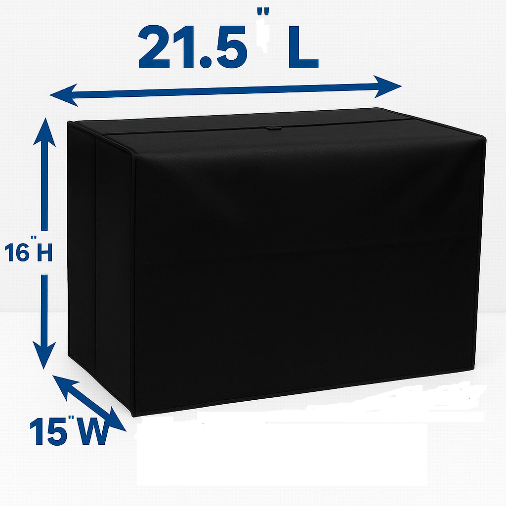 Black Air Conditioner Cover Heavy Duty AC Outdoor Window Unit 21.5 X 15 X 16"