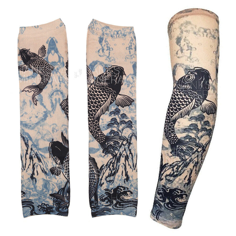10-Pack Temporary Tattoo Sleeves Body Art Cooling Fake Slip on Arm Sun Protector