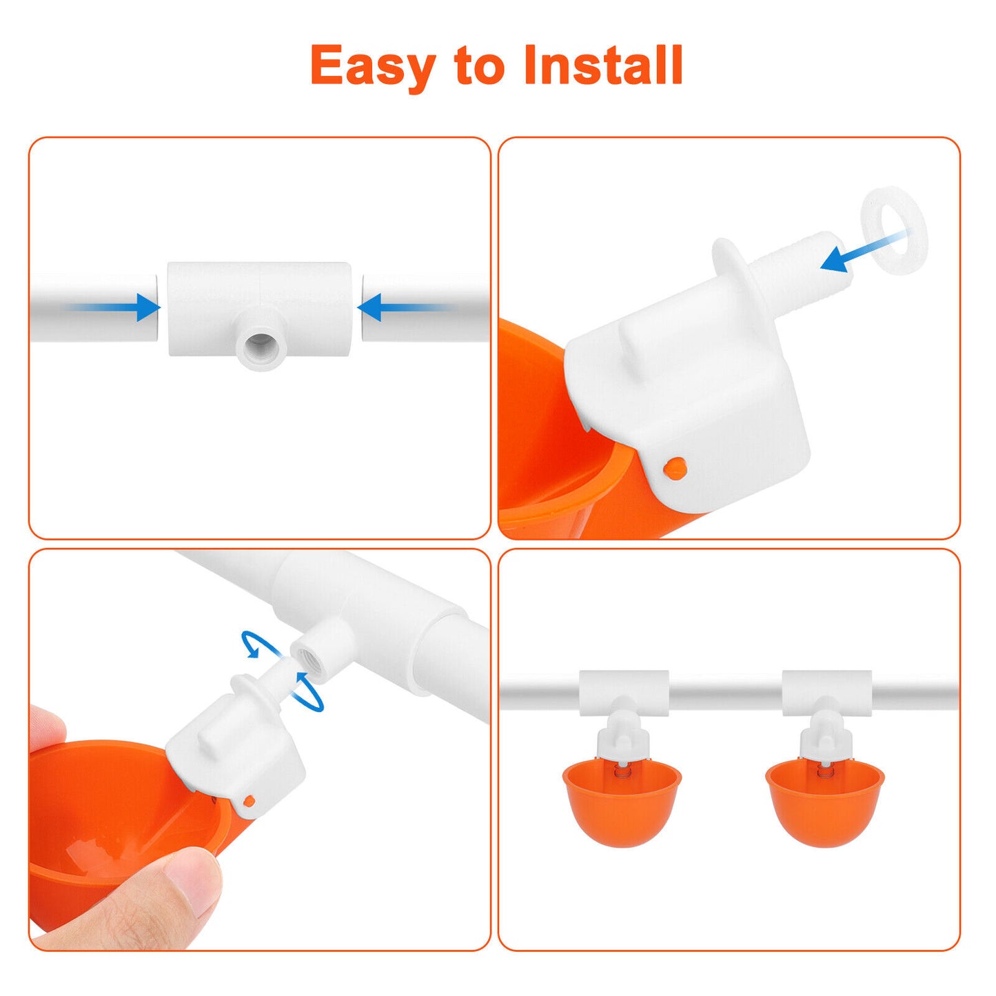 5PCS Chicken Automatic Watering Cups Poultry Drinker Waterer for Duck Quail Hen