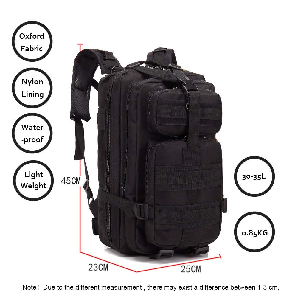 Outdoor Military Bag 30L Tactical Backpack Rucksack Camping Hiking Travel Bag US