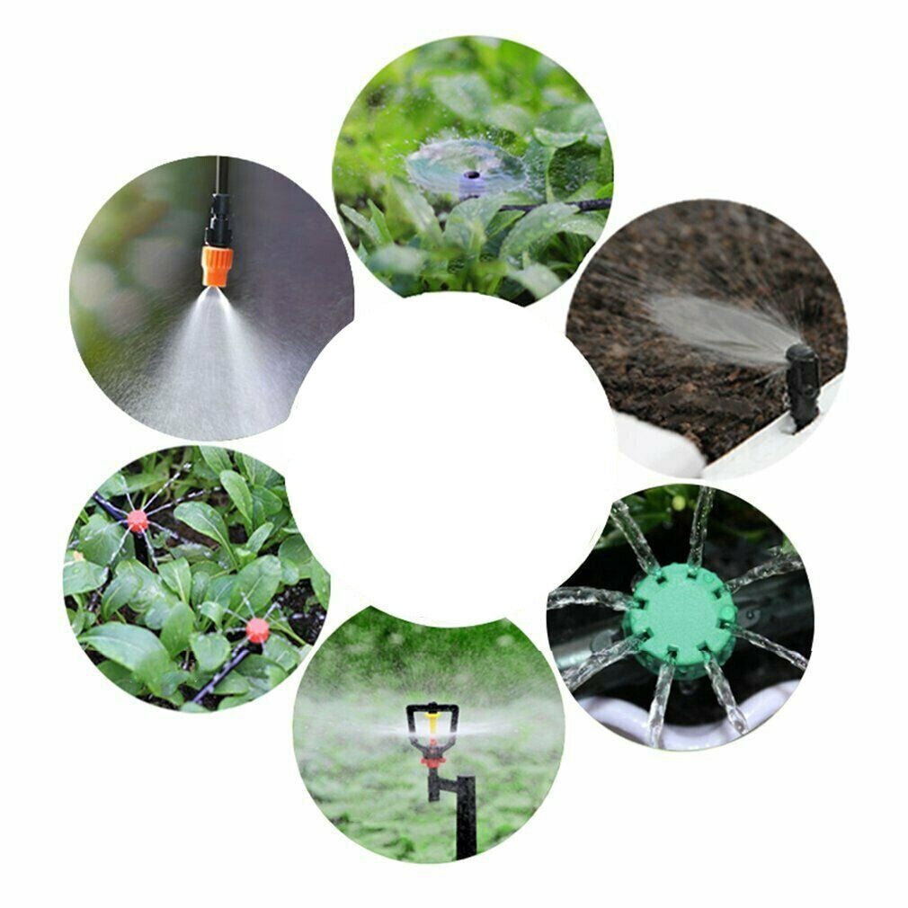 Drip Irrigation System Plant Timer Self Garden Watering Spray Hose Kit 100Ft/30M