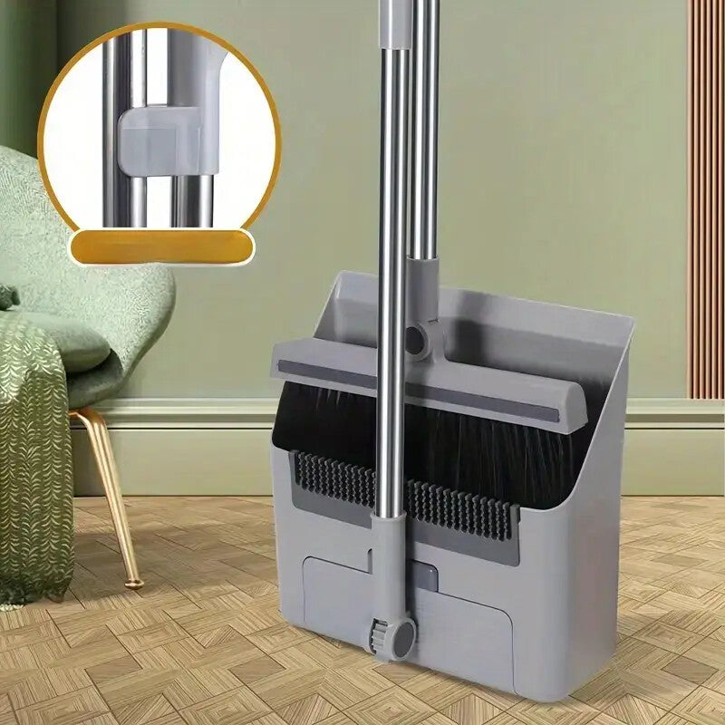  3 in 1 Broom and Dustpan Set Lightweight Upright Lobby Broom and Dust Pan Combo