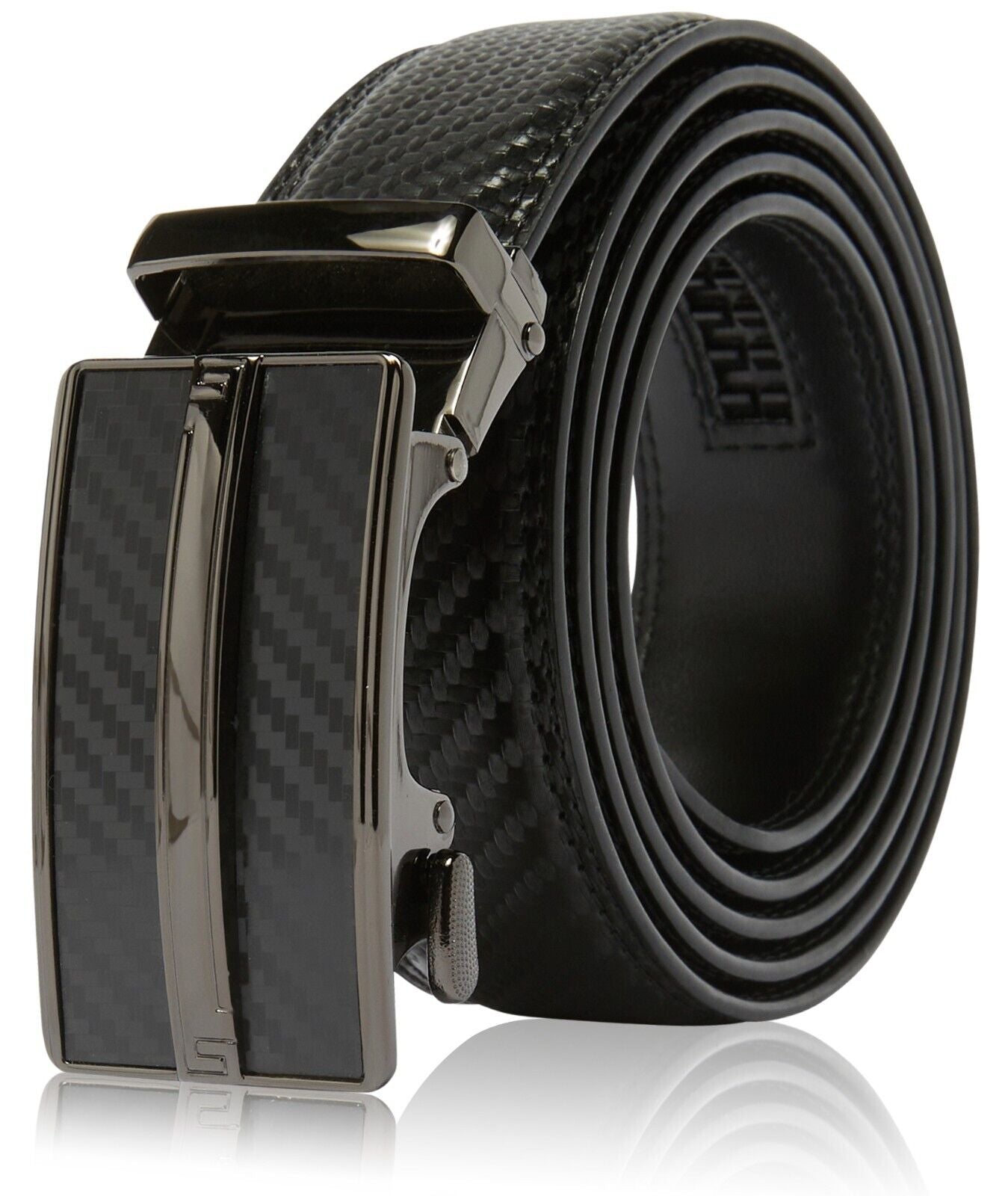 Microfiber Leather Mens Ratchet Belt Belts for Men Adjustable Automatic Buckle