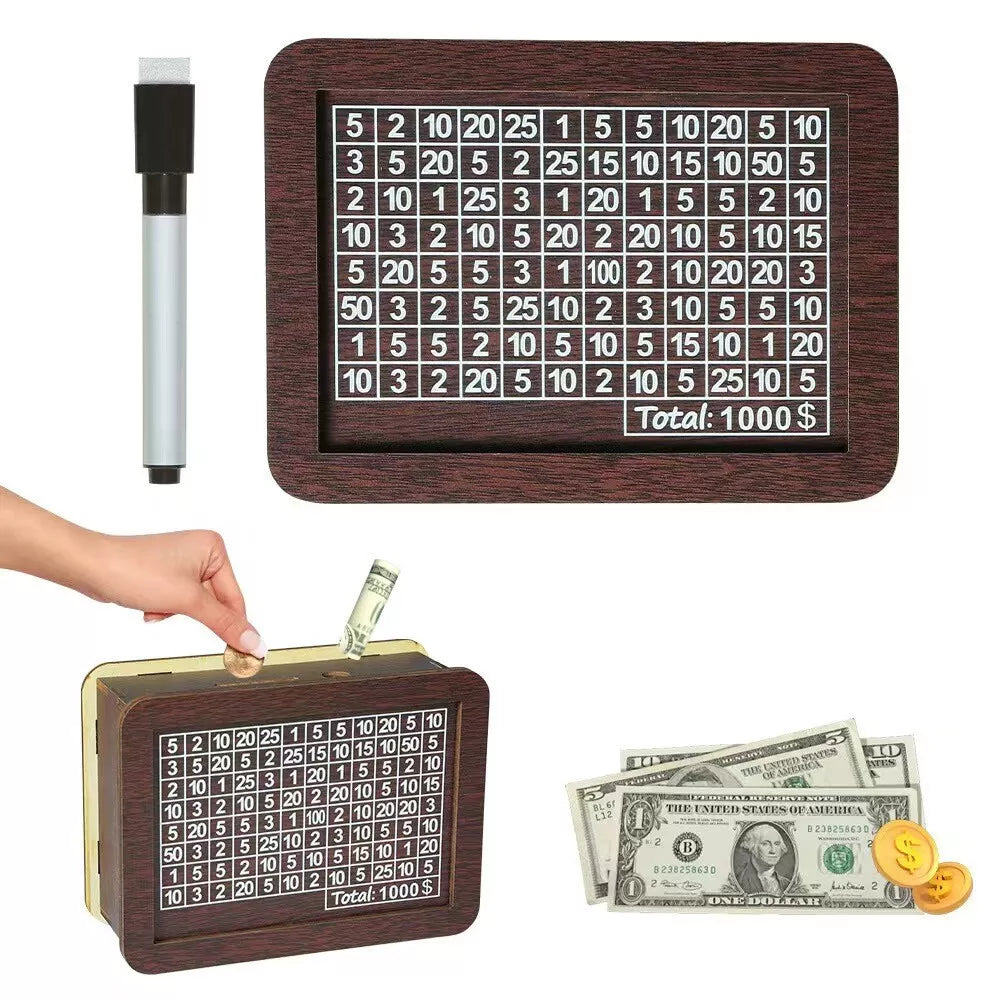  Wooden Savings Box Wooden Cash Cash Vault Saver Money Saving Box with Countdown