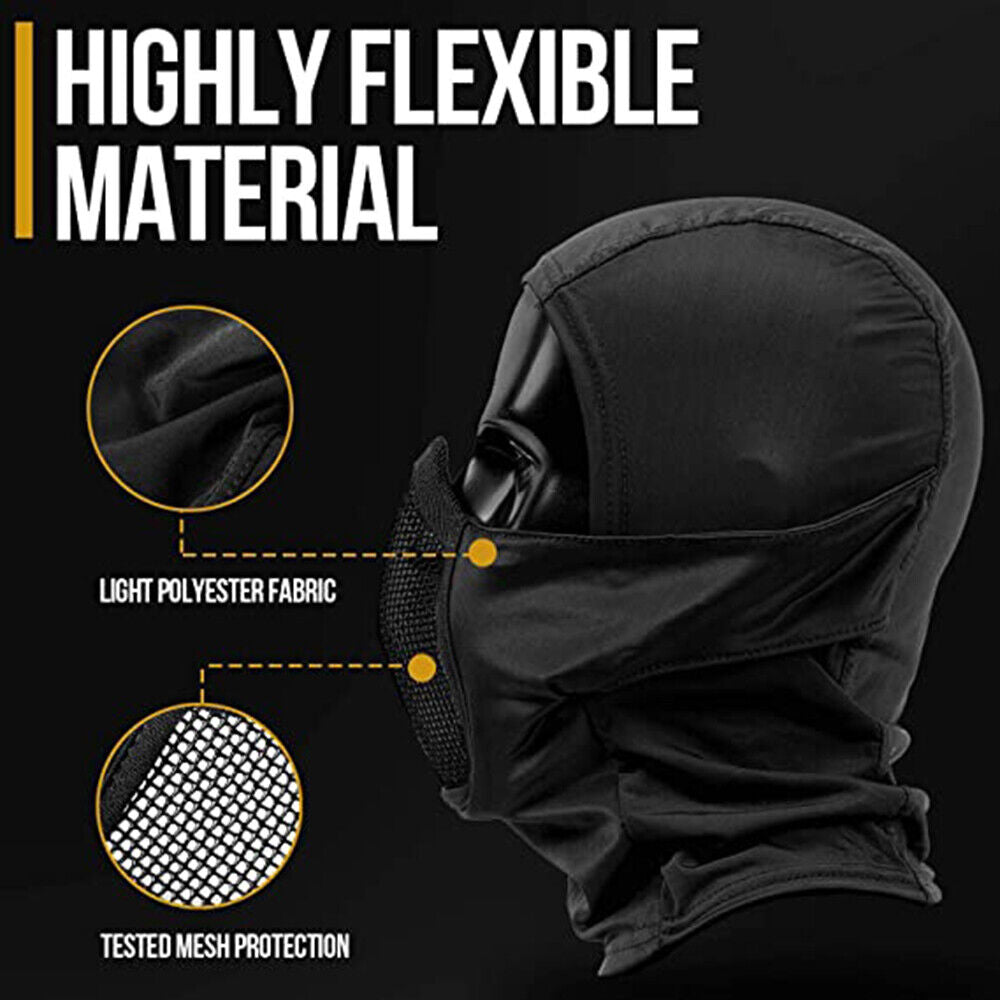 Balaclava Mesh Mask, Ninja Mask with Full Face Sun Protection Hood