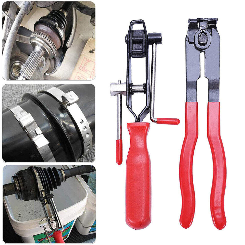 2PC CV Joint Boot Clamp Pliers Set Ear Type Banding Crimper Cutter Tool Kit Auto