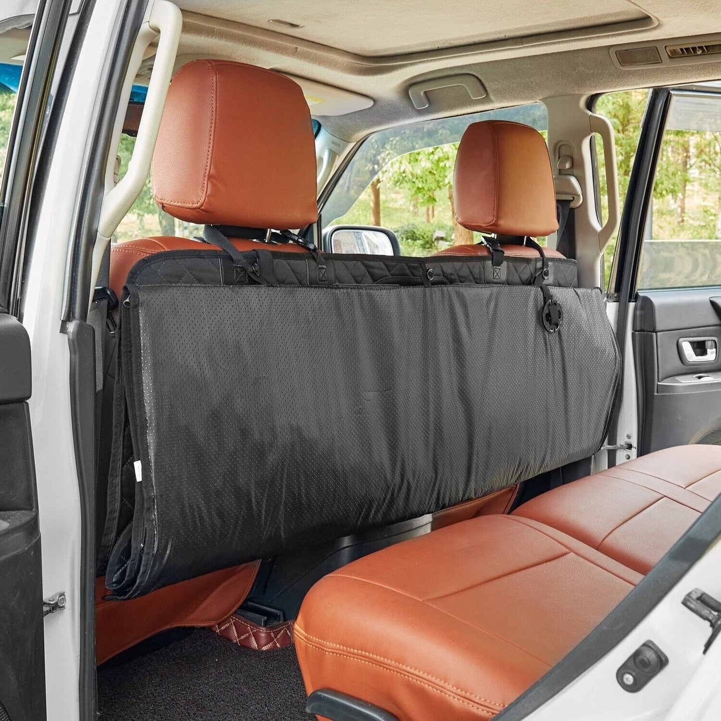 Durable Waterproof Dog Hammock Car Seat Cover – Back Seat Protector for Trucks & SUVs with Free Pet Seatbelt