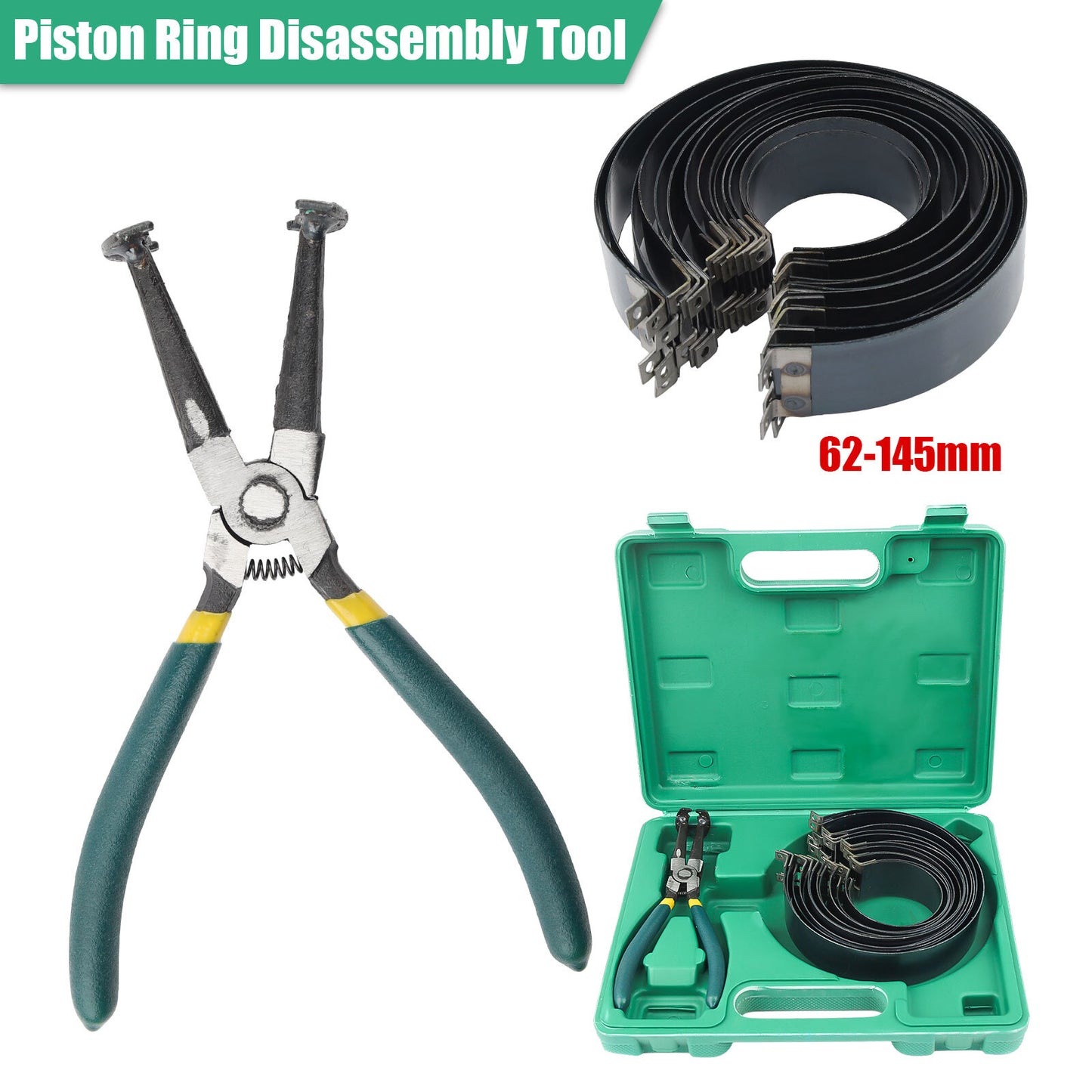 Motorcycle Ring Compressor Cylinder Installer Tool Kit with Plier&14 Band