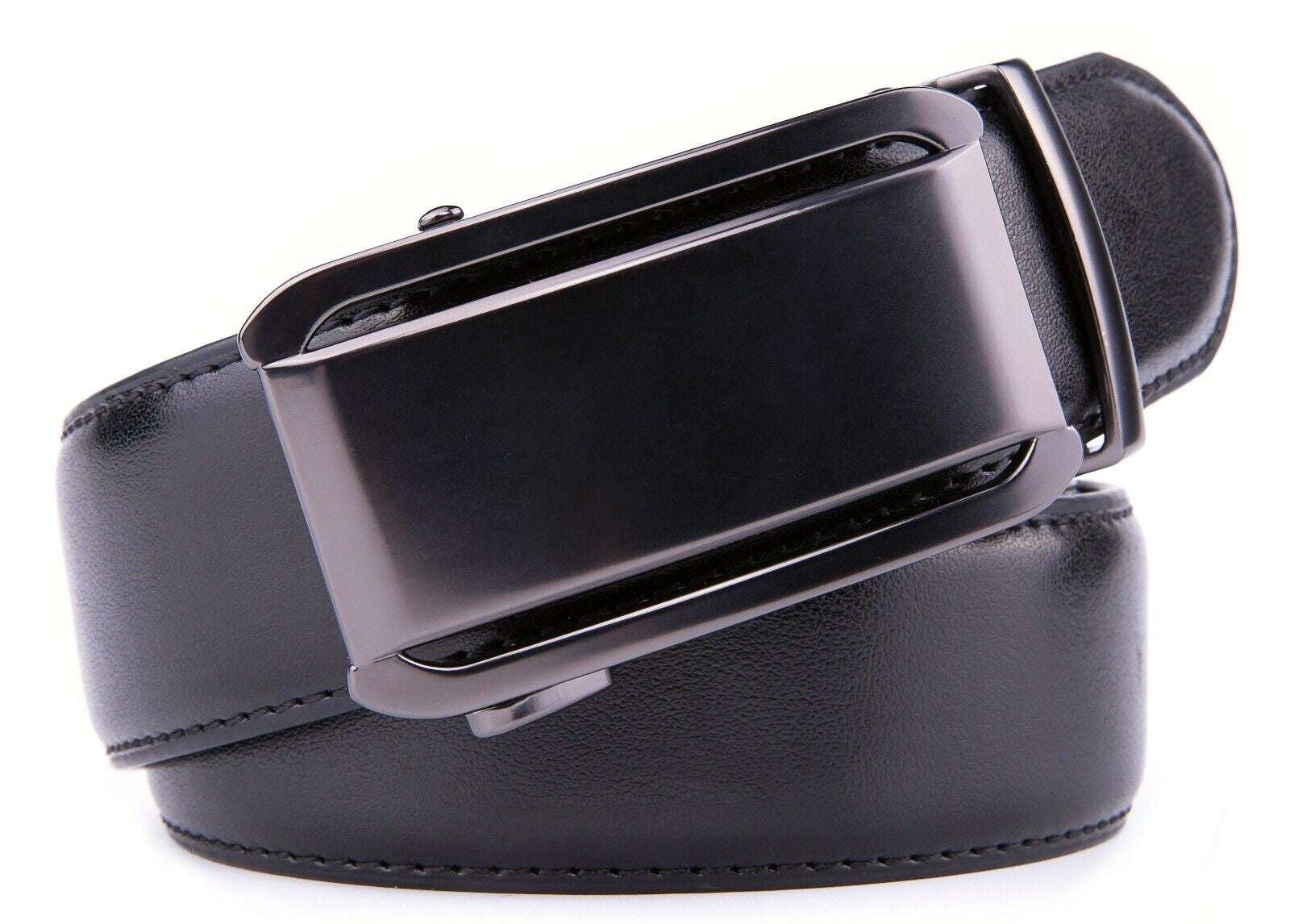 Men's Belt Men's Leather Ratchet Belt with Automatic Buckle