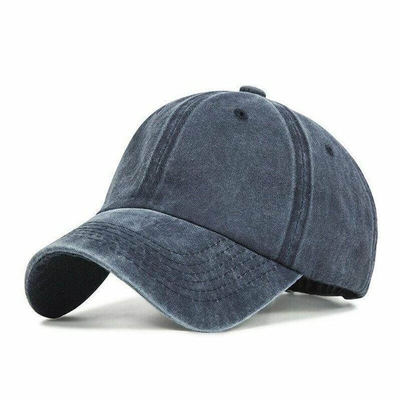 PONYTAIL HAT MESSY HIGH BUN DAD HAT PONYCAP ADJUSTABLE SOLID COTTON DISTRESSED W