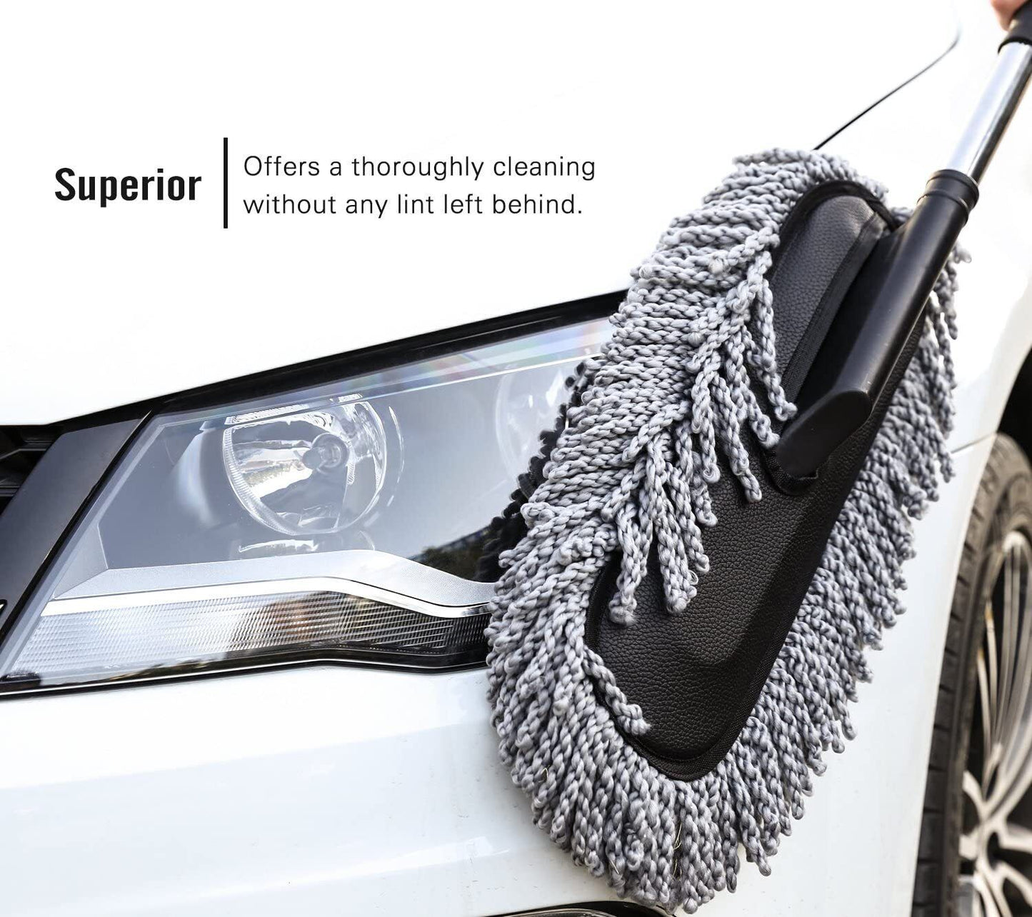 Car Cleaning Duster Microfiber Large Home Wax Treated Plastic Handle Brush