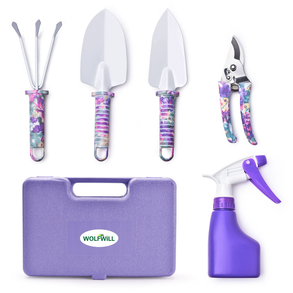 Set of 5 Heavy Duty Gardening Tools  Complete Garden Tool Kits for Indoors & Outdoors