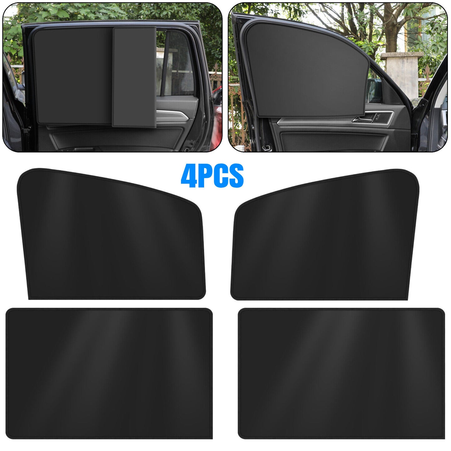 4Pcs Magnetic Car Side Window Sun Shade Cover Shield UV Protection Accessories Universal Fit