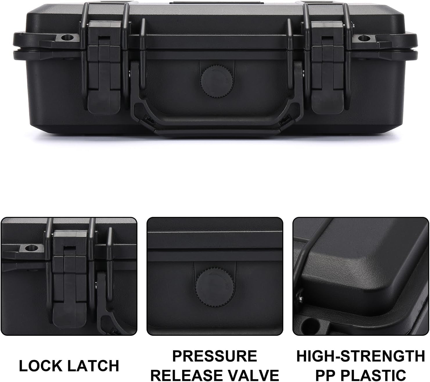 Portable Tool Box with Shock- Proof Sponge Waterproof Hard Case with Foam Insert 11.6"L×8.3"W×3.9"H