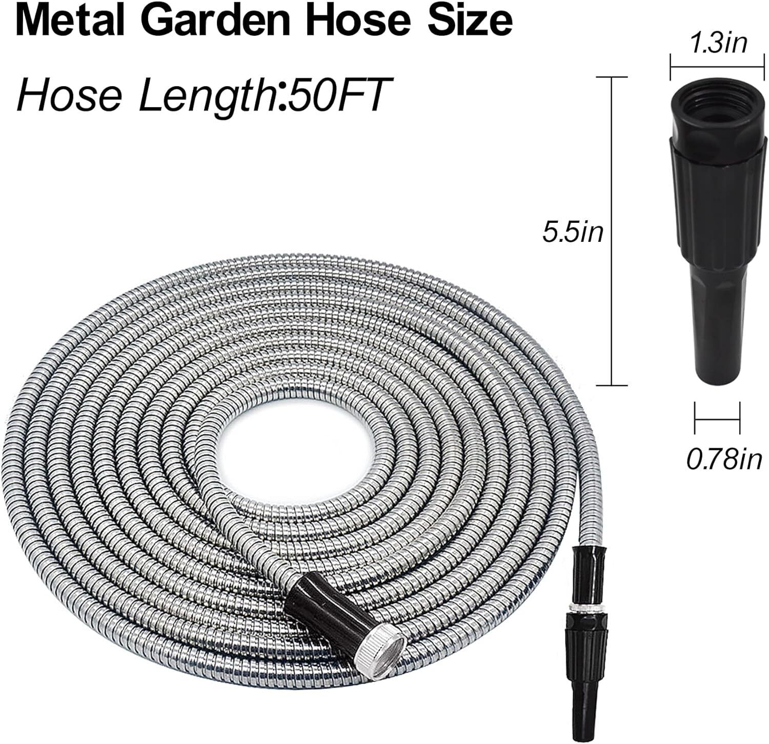Stainless Steel Metal Garden Water Hose Flexible Heavy Duty Pipe 25FT / 50FT