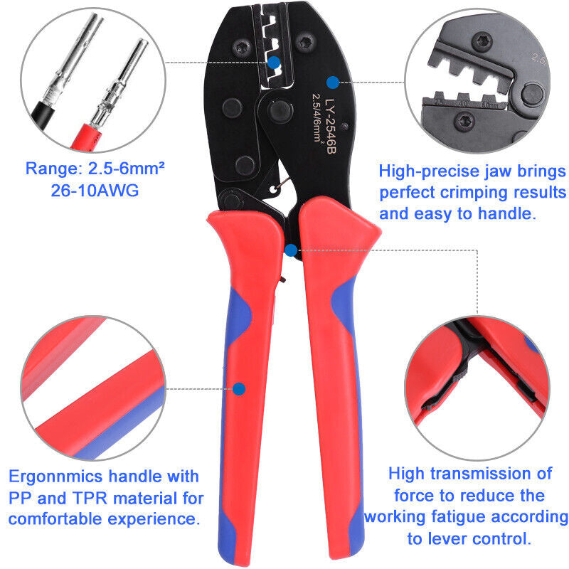 Crimping Tool Set Panel PV Cable Connector Wire Crimper Pliers AWG14-10