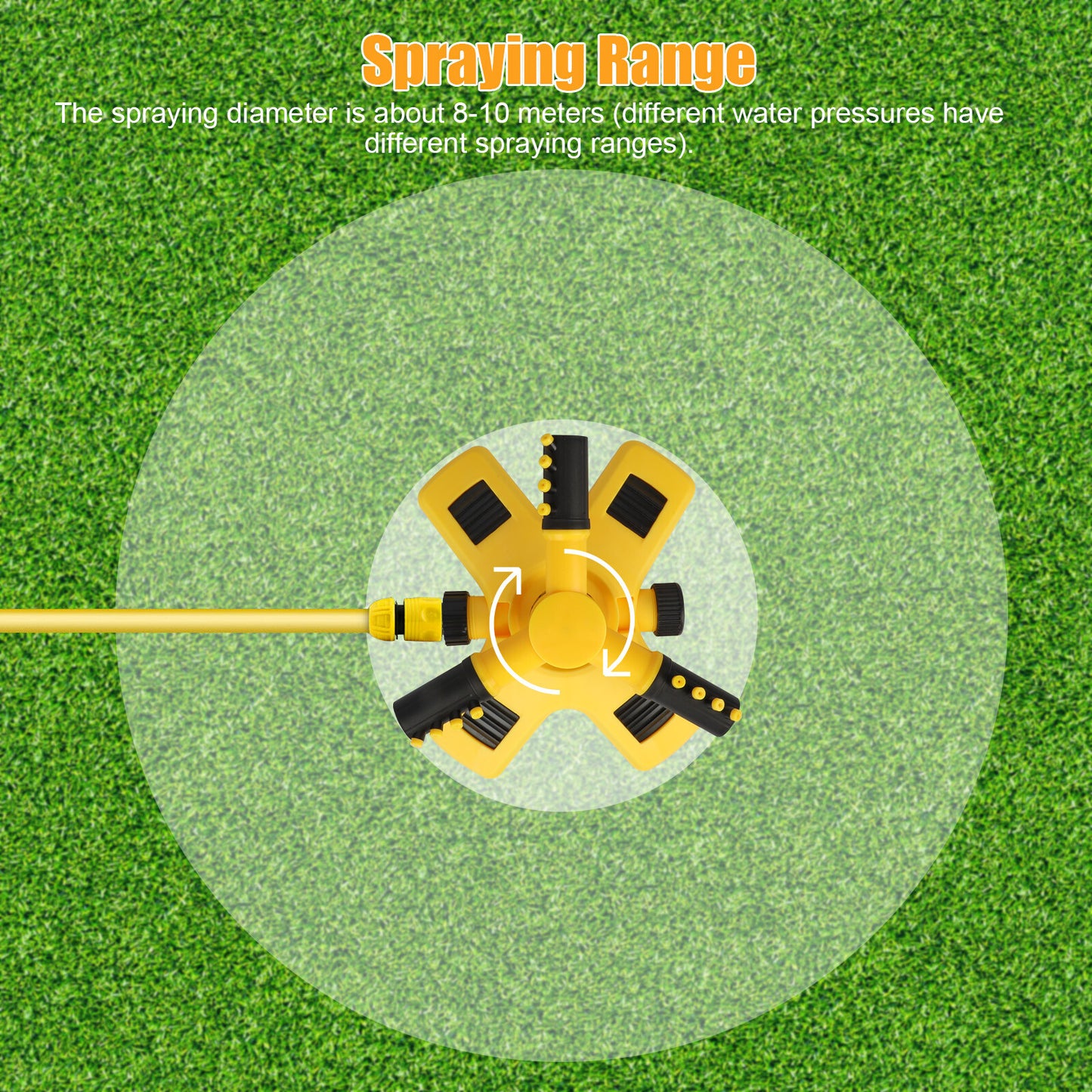 360° Automatic Rotating Lawn Sprinkler – 2 Spray Modes, Wide Coverage, Garden & Lawn Irrigation