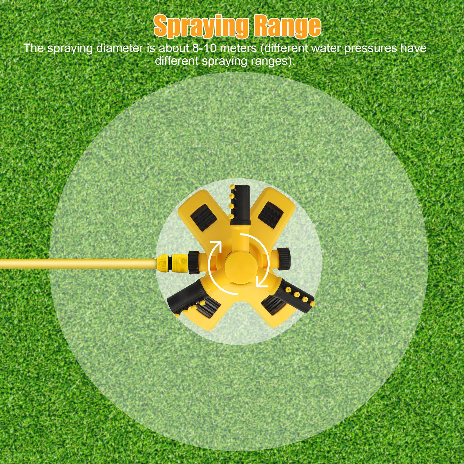 360° Automatic Rotating Lawn Sprinkler – 2 Spray Modes, Wide Coverage, Garden & Lawn Irrigation