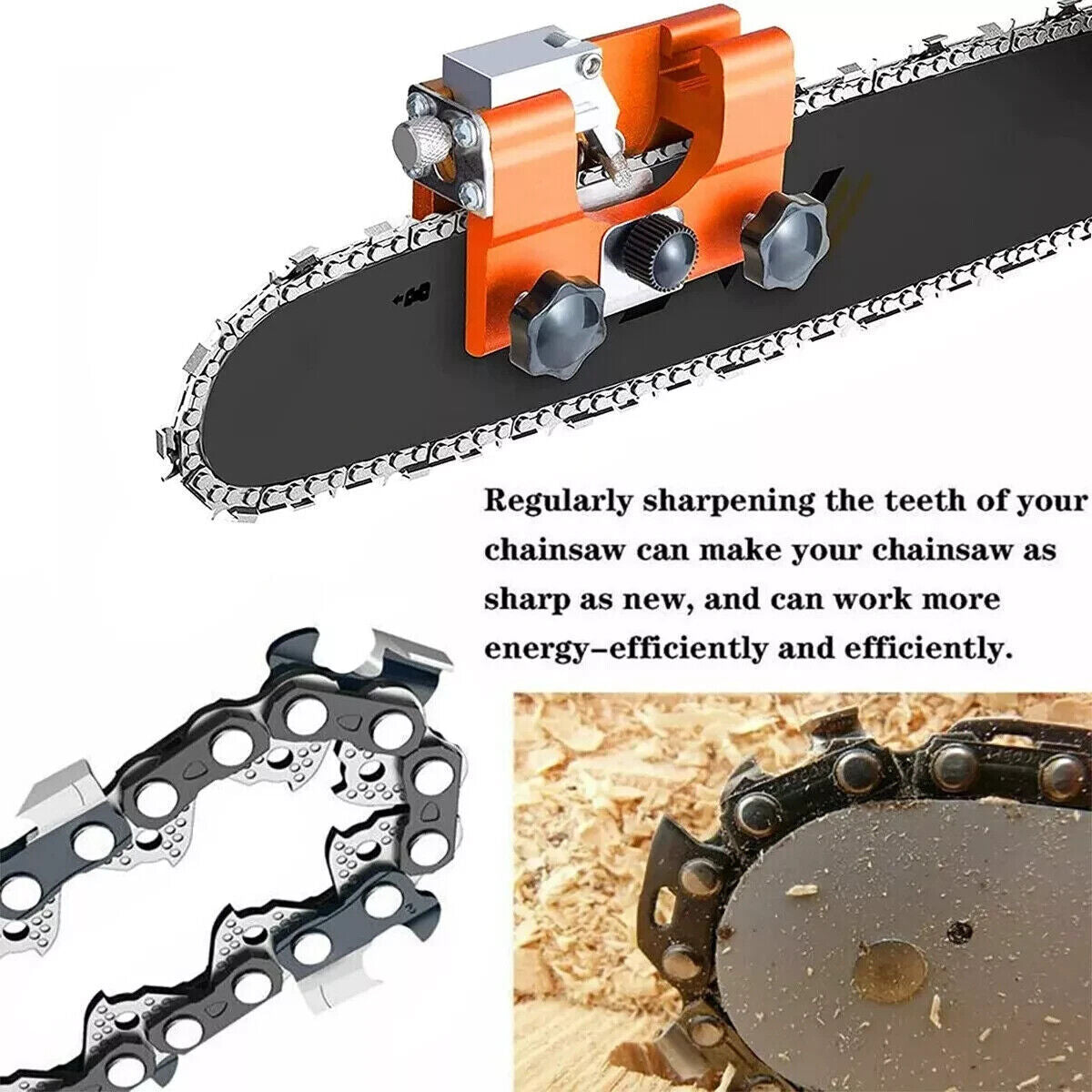 Heavy Duty Chainsaw Chain Sharpening Jig Portable Hand Crank Sharpener Tool Set