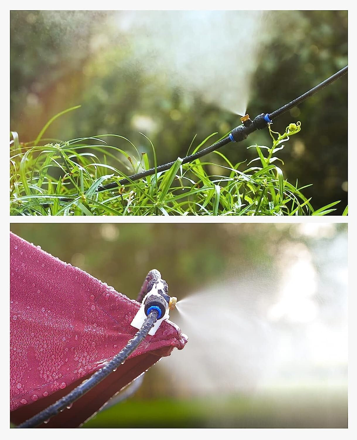 Misting Cooling System 59FT (18M) Misting Line + 20 Brass Mist Nozzles Garden
