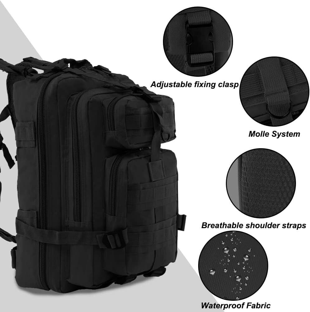30L Military Tactical Backpack Rucksack Travel Bag for Camping Hiking Outdoor