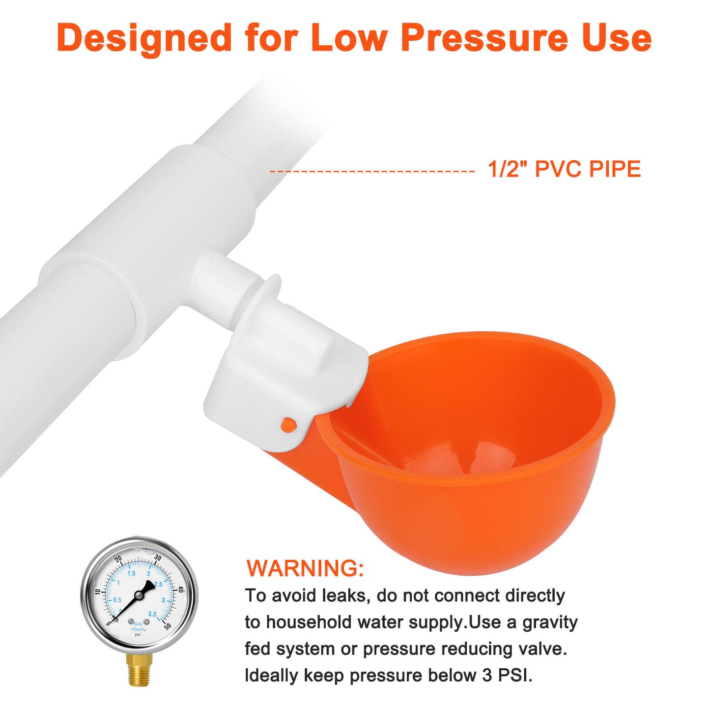 5PCS Chicken Automatic Watering Cups Poultry Drinker Waterer for Duck Quail Hen