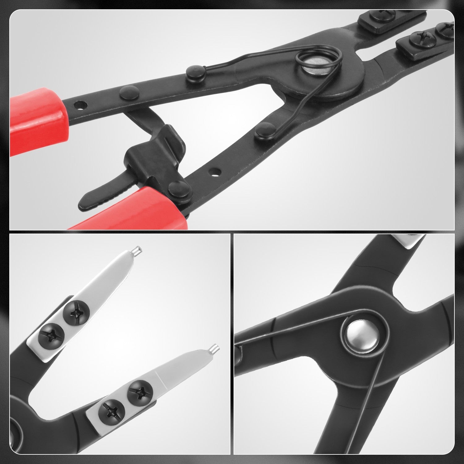 [2Pcs] 10" Circlip Plier Set Heavy Duty Internal External Snap Ring Pliers Kit