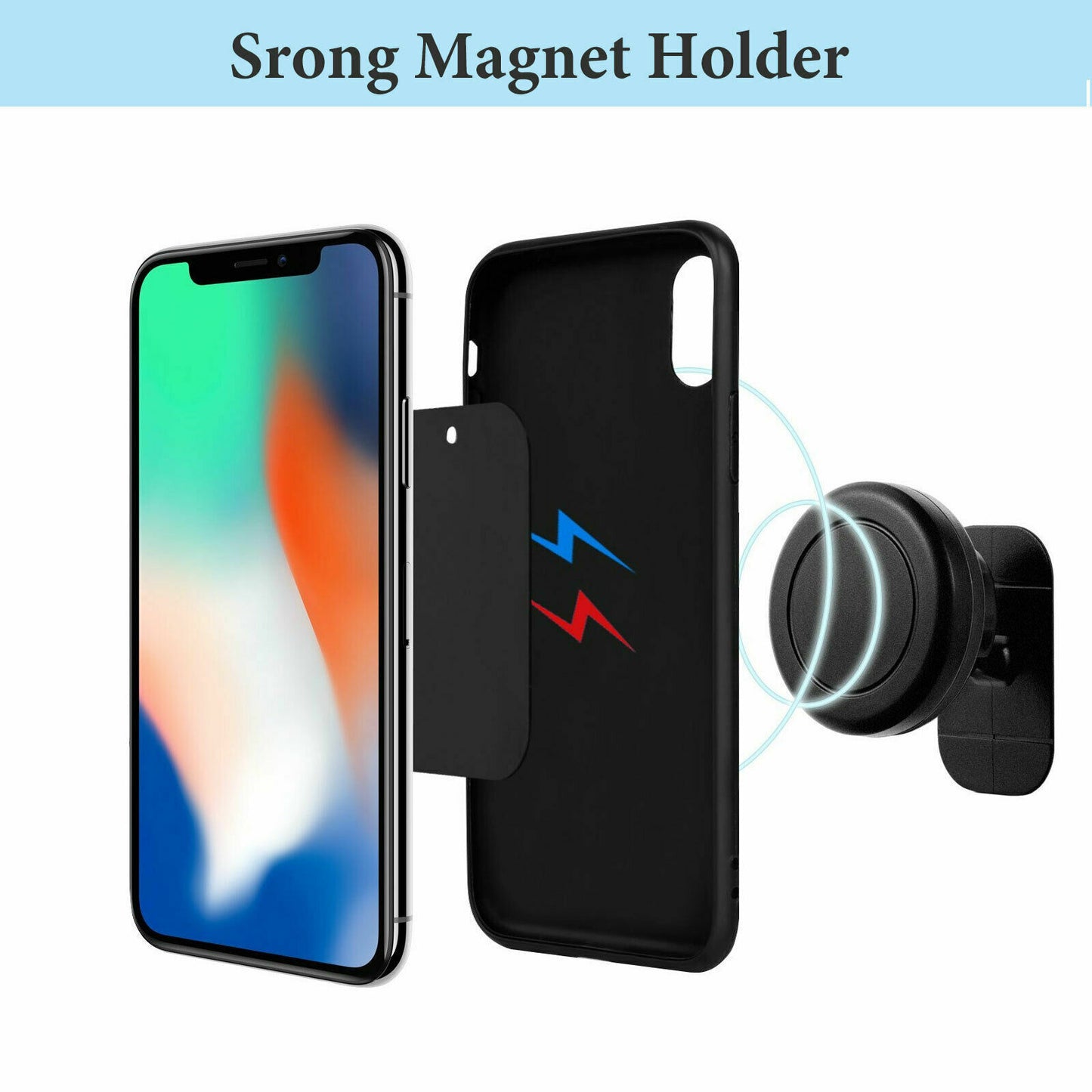 Universal 360° Magnetic Car Mount Cell Phone Holder Stand Dashboard for Iphone