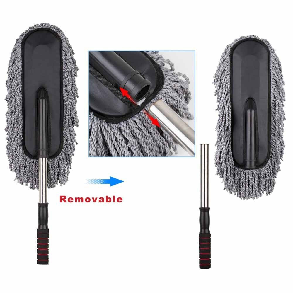 Car Cleaning Duster Microfiber Large Home Wax Treated Plastic Handle Brush