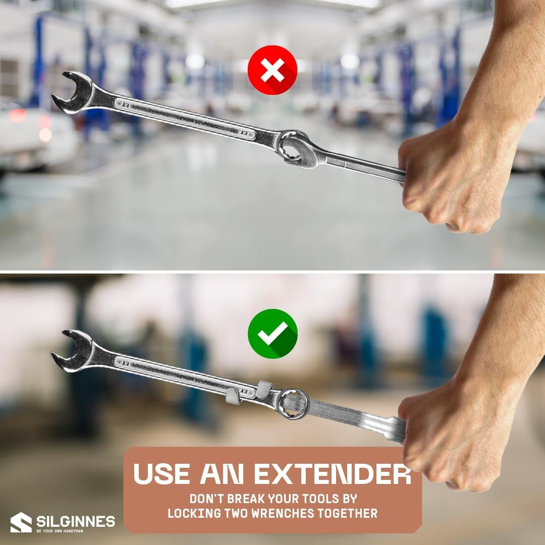 Wrench Extender Tool Bar Heavy Duty Forged Steel Can Be Used With Hex Allen Key And Pry Bar Sets  Ideal For Mechanics And Handyman