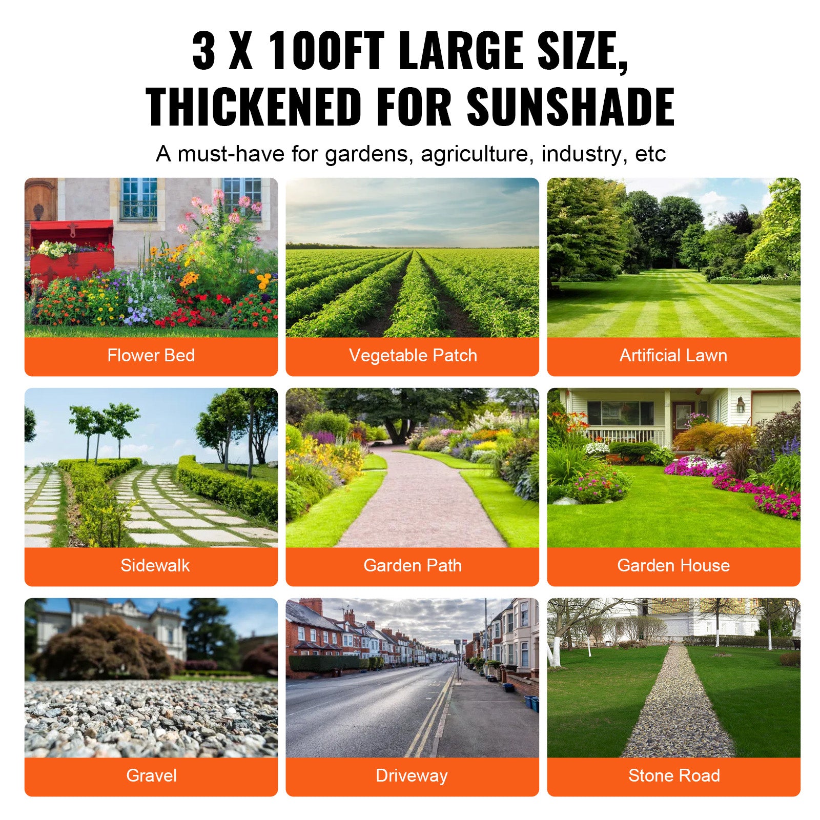 Heavy-Duty Weed Barrier Fabric – 3.2oz Woven Landscape Ground Cover (3x50ft / 3x100ft)