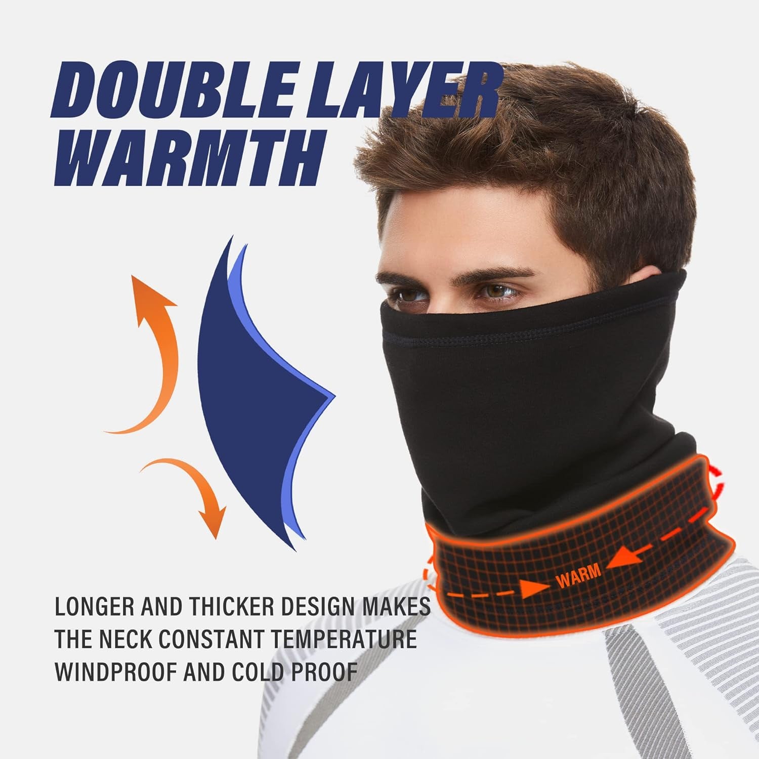 Neck Gaiter Warmer Ski Scarf Windproof Mask Thick Fleece Neck Warmer Cold Weather Face Mask