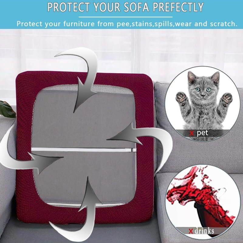 2pcs 100% Waterproof Patio Stretch Sofa Cushion Covers Outdoor Chair Cushion Covers