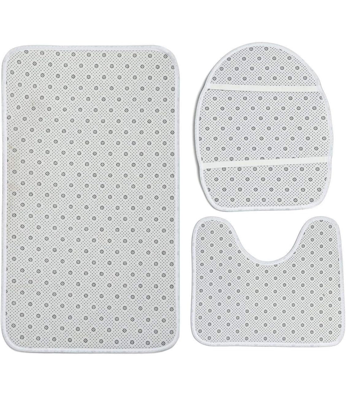 Bathroom Rugs Sets 3 Piece with Toilet Cover U Shaped Toilet Rug