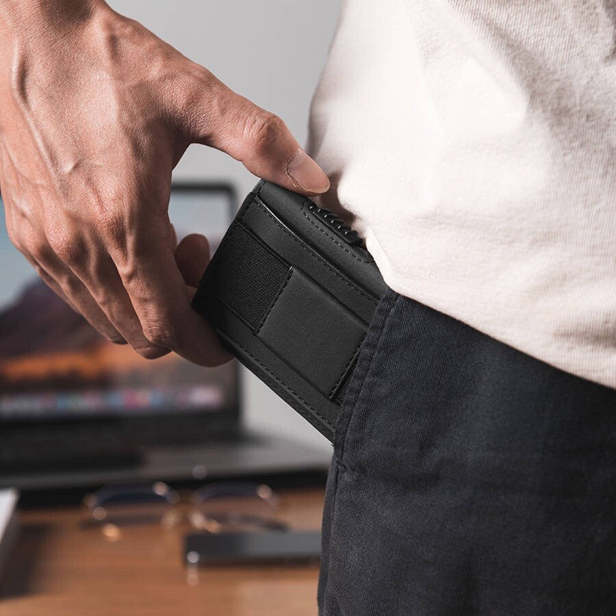 Men's Wallet Slim Genuine Leather Mens RFID Blocking Wallet Money Clip Card Holder