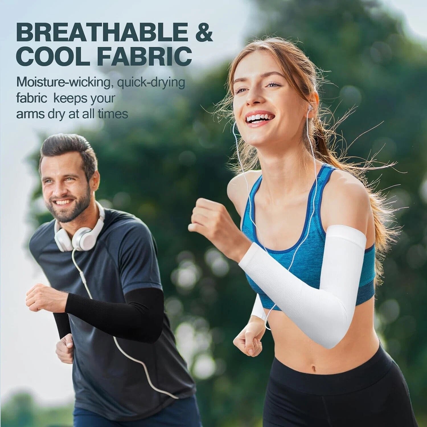 Men Women Cooling Arm Sleeves Compression Cover UV Sun Protection Sports Outdoor